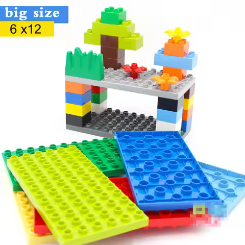 6x12 Dots Building Blocks BasePlates for Big Size Bricks Plate Assembly Brick Base Plate Compatible 