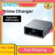 ShopLah Anker Prime Charger (250W, 6 Ports, GaNPrime) 2.26" LCD Display and Smart Control Dial USB C