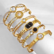 European American High-End Feeling 18k Gold Plated Non-Fade Women's Jewelry Titanium Steel Bracelet 