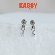 (1 Piece) Stone Star Earrings - Titanium G23 - Kassy