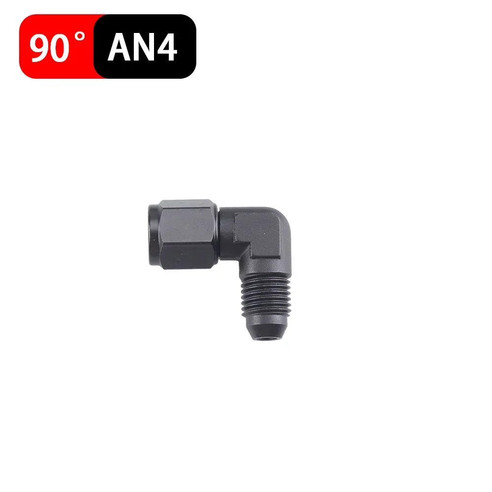 YOMI Oil Fuel Fittings Anodized Aluminum Fuel Adapter 90 Degree Female AN4-AN12 Swivel Adaptors To M