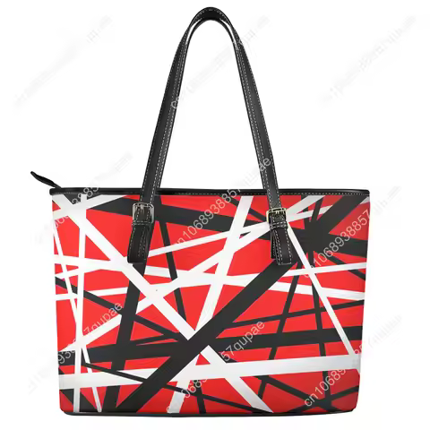 Van Evh 5150 Stripes Halen Rock Band Custom Handbag Womens Mens Tote Bag Shoulder Bag Business Leath