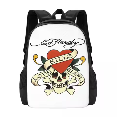Ed Hardy Love Kills Slowly Backpack Hot Sale Daypack Large Capacity Boys Girls BookBag School Bag Sh