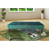 SMASIS 5 FEET SOLID WOOD LEG VELVET UPHOLSTERY COMFORTABLE LONG BENCH CHAIR