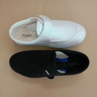 Pallas Jazz 031W/BK Girl White/Black School Shoe