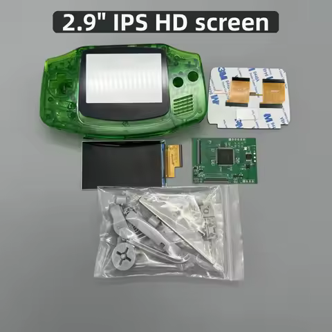 GBA IPS LCD No Cut Shell Required Easy to Install 2.9' IPS High Brightness LCD and Shell Kit for Gam