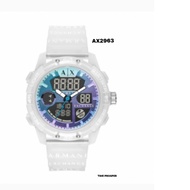 Armani Exchange Ax2963 Analog-Digital Clear Silicone Watch