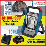 BOSCH GLI18V-1900 CORDLESS TORCH WORKLIGHT C/W 1x 18V 3.0AH BATTERY + 1x GAL18V-40 CHARGER