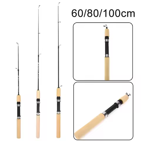 60 80 100CM Mini Shrimp Ice Fishing Pole Portable Light Weight Fishing Tackle River Carp Fishing Pol