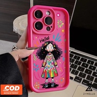 Phone Case VIVO Y03 Y17S V30 5G V29 V29E Cartoon Graffiti Girl Shockproof TPU Phone Case