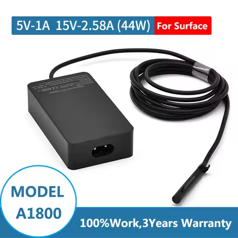Laptop Surface Pro Charger 15V 2.58A 44W Power Supply for Microsoft Surface Book Surface Pro 8/7/6/5