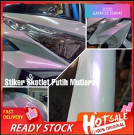 Skotlet Putih Mutiara L50cm Stiker Skotlet Motor Warna Putih Mutiara Skotlet Putih Glossy Skotlet Bu