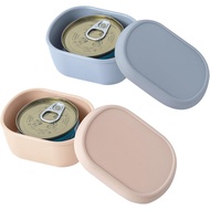 SLSON Canned Cat Food Storage Container for 3oz Cat Cans, 2Pack Silicone Airtight Can Cover Pet Food