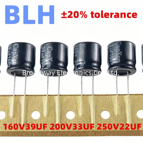 10PCS 160V 39UF 200V 33UF 250V 22UF High-frequency Long-life Electrolytic Capacitor 160V39UF 200V33U