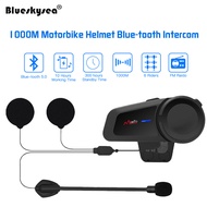 Blueskysea Motorcycle Bluetooth Intercom Maxto M2 1KM 6-Riders Helmet Interphone with Hard-tube Head