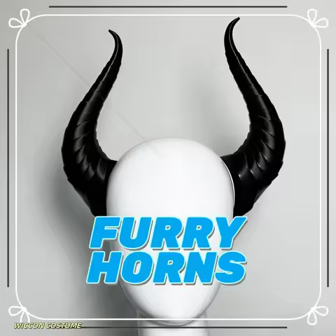 Beast Animal Demon Succubus Horn Large Size Furry Headdress Cosplay Accessories Halloween Carnival
