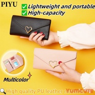 New Women's Long Wallet, Plain Heart-shaped Wallet, Multi Slot Buckle Women's Wallet, Women's Large 