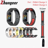 Full Stainless Steel Strap for Fitbit Charge 6 5 Band Watchband Metal Adjustable Wristband Bracelet 