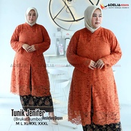 Setelan kebaya tunik jenifer jumbo - kebaya modern - motif bunga yang cantik dan elegan - outif keki