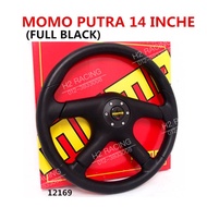 MOMO STEERING WIRA PUTRA + COVER 14" PU BLACK FULL