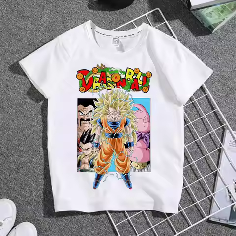 Latest Dragon Ball Cartoon Printed Thin T-shirt Short-sleeved Boys' All-match Half-sleeved Parin-chi