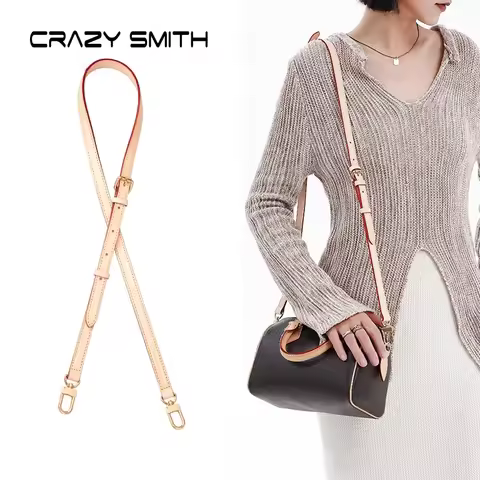 CRAZYSMITH Bag Strap for LV Speedy 20 25 30 Shoulder Straps 100% Genuine Leather Adjustable Crossbod