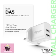 Dmes DA5 12W Fast Charging Charger USB Dual Ports For iPhone Samsung Huawei Xiaomi