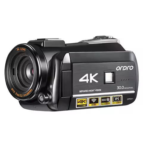 Ordro AC3 Video Camera 4k Camcorder Professional, 30X Digital Zoom Infrared Night Vision Youtube Vlo