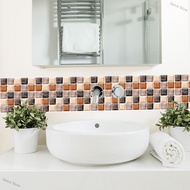 6pcs Pelekat Hiasan Dinding 3D Mosaic Waterproof Bathroom Kitchen Decoration PVC Tiles Decal Sticker