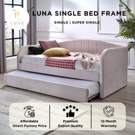LUXE: Luna Single/ Super Single Bed frame / Single/ Super Single Trundle Bed / Day bed/ Katil / Pull