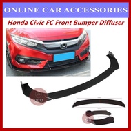 Honda Civic FC 2016-2018 Car Front Bumper Diffuser Lip Bodykit Wrap Angle Splitters Black (3Pcs)