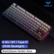 AULA 99/87/80 Keys customized gaming keyboard Gasket Structure Tri-mode RGB Wired /Bluetooth /2.4G W
