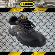 Tractor Men's Basic Black Leather Steel Toe Cap Lace Up Safety Shoes A8867