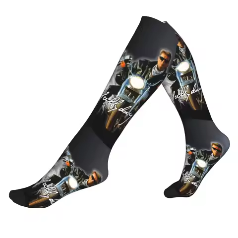 Kawaii Printed Johnny Hallyday Avec Aigle Socks for Men Women Stretchy Summer Autumn Winter Motorcyc