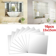 hewoodfameing 16 pcs DIY Mirror Tile Wall Mirror Mirror Film Self Adhesive Sticker Foil EN