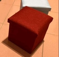 🤎 紅色方形收納椅 收納折疊 椅 方型收納凳 收納箱 收納盒 收納椅 置物籃 置物椅 穿鞋椅 小凳子