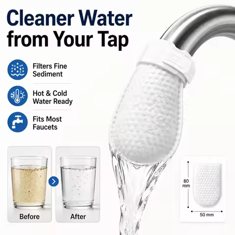 Quick Clean Faucet Filter Bag Anti-spatter Cotton Sock With Adjustable Strap Sediment Separator For 