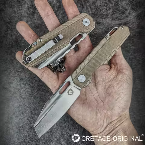 CRETACE KNIVES KANTE SERIES Original Folding Blade Pocketknife D2 Steel Desert G10 Handle EDC Campin
