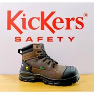 Kickers Premium Leather Wide Toe Mid Cut With Shoelace Waterproof + ESD + Light Weight Safety Shoes 