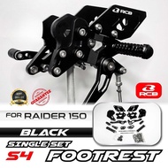 RCB RAIDER S4 SINGLE FOOTREST RACING BOY RADIER / BELANG R150 BLACK HITAM FOOT REST 01FR024B