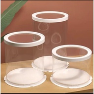 buffet tray set bekas plastik transparent Kotak kek hari jadi telus bulat 4 empat 6 6 8 8 10 kotak p