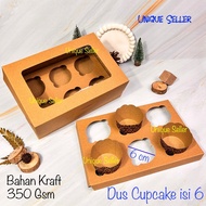 [Contents 10] Cupcake Box contains 6 Brown KRAFTs 25.5x17x9 cm 6-Hole Cupcake Box/ Brown Kraft 25x17