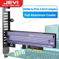 JEYI M.2 NVME to PCIe 4.0 3.0 Adapter With Aluminum SSD Heatsink, NVMe 64Gbps Gen4 PCIE x1 X4 X8 X16