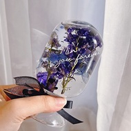 母親節禮盒/客製化禮物 水晶玻璃球浮游花夜燈-3款