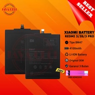 Baterai Batre Battery Xiaomi Redmi 3 3s 3 Pro - Redmi 4x BM47 Original - Garansi 3 Bulan