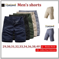 [Civic] Men’s cotton Bermuda Shorts Casual Fashion Trend Solid Color Simple 4/5 Pants. Cotton Short 