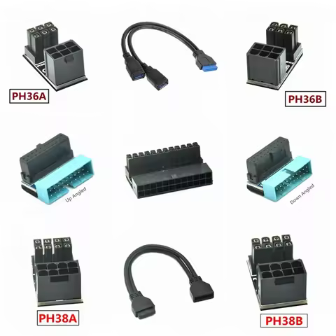 180 Degree Angled ATX 20pin 24pin Motherboard Mainboard USB3.0 20Pin Female to USB 3.0 6pin 8pin 20 