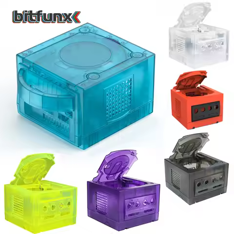Bitfunx Gamecube NGC Replacement Shell Transparent Case for Gamecube NGC GC Purple Translucent Black