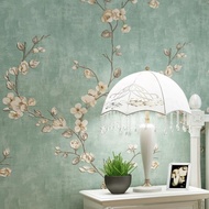 現代美式客廳自粘墻紙臥室背電視景墻貼紙3D立體浮雕梅花復古壁紙