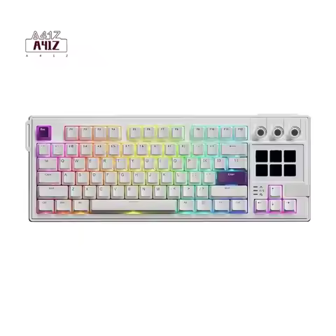 A41Z-K1 PRO Visual Mechanical Keyboard Macro LCD Wired Gaming Keyboard RGB Backlight Ergonomics Keyb